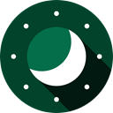 Half Moon, Moon Phase, nature, night DarkGreen icon