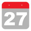 Calendar, event, hovytech, Schedule, twenty-seven, seven, two DarkGray icon