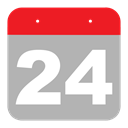 two, twenty-four, Calendar, Schedule, hovytech, Four, event DarkGray icon