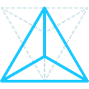 Tetrahedron, geometry, symbols, Sacred, mystic, Esoteric, Shapes And Symbols Black icon