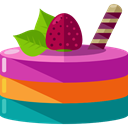 cake, food, Dessert, Celebration, Bakery, Food And Restaurant MediumVioletRed icon