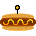 Fast food, junk food, Sausage, Hot Dog, food, Food And Restaurant Black icon