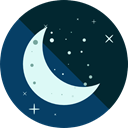 Moon, night, weather, nature, Half Moon, Moon Phase MidnightBlue icon