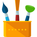 paint brush, Tools And Utensils, Edit Tools, pencil, ruler, mug, Brushes, designers Icon