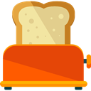 food, breakfast, toast, Breads, Furniture And Household, Toaster, Bakery, kitchenware, Tools And Utensils OrangeRed icon