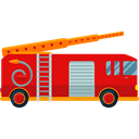 transportation, transport, vehicle, emergency, Automobile, fire truck Black icon