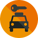 Car, transportation, transport, vehicle, Automobile, Rent A Car DarkOrange icon