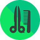 scissors, miscellaneous, Hairdresser, Comb, hair, Barber, Tools And Utensils SpringGreen icon