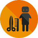 people, Beauty, Hairdresser, Hair Salon, Humanpictos, Professions And Jobs DarkOrange icon