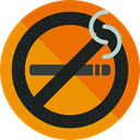 Healthcare And Medical, prohibition, signs, Signaling, Unhealthy, forbidden, no smoking, Smoke, Cigarette DarkOrange icon