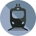 transportation, travel, transport, street, train, rails, travelling LightSlateGray icon