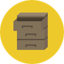 document, File, Archive, storage, Office Material, Filing Cabinet, Furniture And Household Goldenrod icon