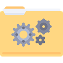 Folder, Multimedia, settings, Data, configuration, Seo And Web Khaki icon