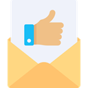 Email, envelope, Like, Seo And Web, Message, Note, Hand AliceBlue icon