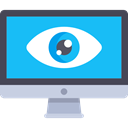 monitor, screen, search, Eye, technology, Monitoring, Seo And Web DeepSkyBlue icon