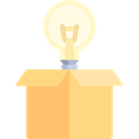 Box, illumination, Seo And Web, Light bulb, Idea Black icon