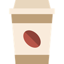 Coffee, food, hot drink, Coffee Shop, Take Away, Paper Cup AntiqueWhite icon
