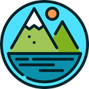 nature, landscape, mountain, rural, lake Turquoise icon