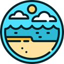 sun, nature, landscape, Beach Turquoise icon