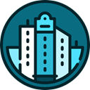 Building, city, town, nature, buildings, urban, Architectonic, Cityscape Teal icon