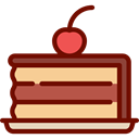 cake, food, Dessert, sweet, Cherry, Bakery Maroon icon