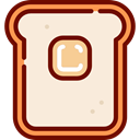 food, breakfast, meal, Bread, toast, Bakery AntiqueWhite icon