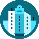 Building, city, town, nature, buildings, urban, Architectonic, Cityscape Teal icon