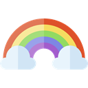 sun, weather, Rainbow, nature, spectrum, Atmospheric Black icon