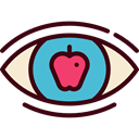 Apple, Eye, education, optical, Observation, vision Black icon