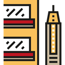 office, Building, buildings, edifice, Business center, Finance And Business, Skyscrapper, Architecture And City SandyBrown icon
