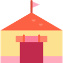 buildings, Tent, Fun, carnival, entertainment, Fairground Khaki icon