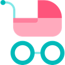 transport, children, childhood, stroller, Buggy, Pushchair, Pram, Kid And Baby LightPink icon