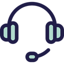 Headphones, Headset, Microphone, customer service, technology, electronics, earphones, Communications, Videocall Black icon