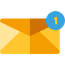 Email, envelope, Message, mail, Note, interface, Communications Orange icon