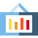 Presentation, Class, Business, work, Stats, statistics, finances, Bar chart SkyBlue icon