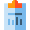 commerce, Delivery, Bar chart, logistics, Clipboard, list, Business SkyBlue icon