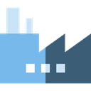 industry, buildings, Factory, Industrial, pollution, Power Plant SkyBlue icon