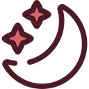 Stars, Moon, night, weather, starry, Astronomy Maroon icon