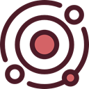 sun, Astronomy, planets, solar system, education, nature, space, universe Maroon icon
