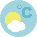 weather, Cloudy, temperature, Celsius, sun LightBlue icon