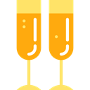 Food And Restaurant, champagne, Celebration, Champagne Glass, Alcoholic Drinks, Glasses, party, Alcohol, food Orange icon