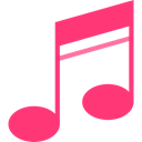 Quaver, Music And Multimedia, music, music player, song, musical note DeepPink icon