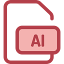 Files And Folders, Ai, Extension, interface, file format, document Sienna icon