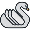 swan, Animal Kingdom, bird, zoo, Animals, wildlife Gainsboro icon