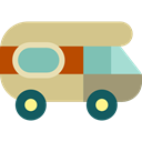 Camping, Holidays, summer, Trailer, transport, vehicle, Caravan Tan icon