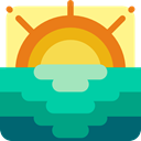 landscape, Dusk, weather, sunset, nature, sea, sun LightSeaGreen icon
