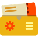 Ticket, travel, flight, airplane, Air, tickets Goldenrod icon