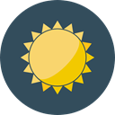 sun, weather, nature, Sunny, warm, summer, meteorology, Summertime DarkSlateGray icon