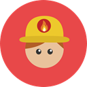 people, user, Occupation, Professions And Jobs, Avatar, job, firefighter, profession Tomato icon