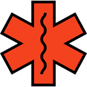 star, Info, medical, Information, Asterisk, shapes, symbol, signs OrangeRed icon